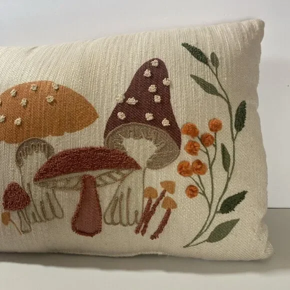 Lux Loom Mushroom Pillow Hand Woven Cotton Shroom Serenity Neutrals 14"x 20" - Picture 16 of 16